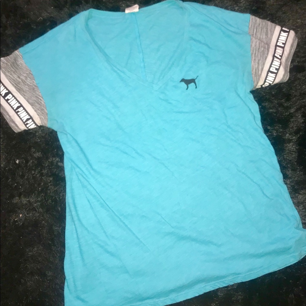 VS PINK teal t-shirt